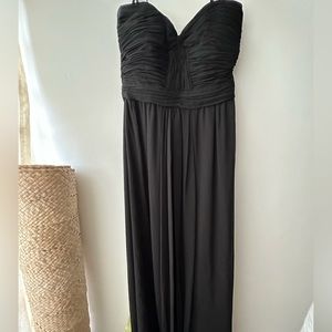 Ruched Bodice Long A-Line Dress / 54 inches hollow to hem